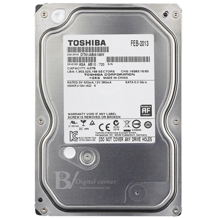 Ổ cứng Toshiba AV 4TB chuyên dụng cho đầu ghi hình camera