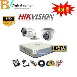 Trọn bộ 2 chiếc camera hikvision HD cao cấp dome và thân